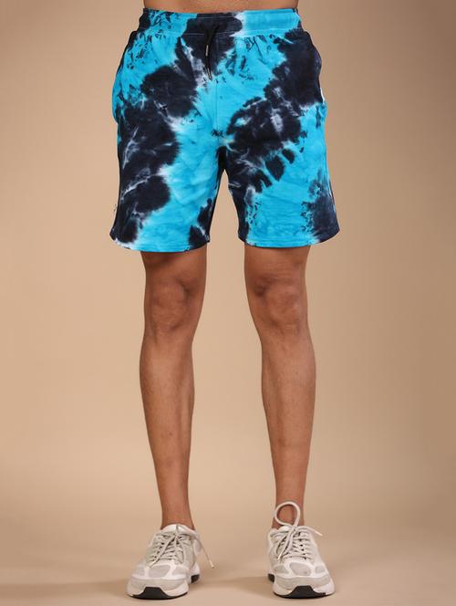 men blue tie & dye shorts - 20600816 - Very Small Image - 1