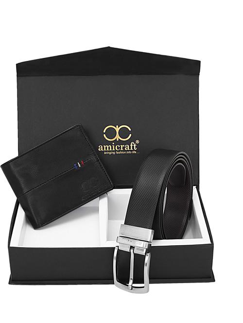 men's leather belt & wallet gift set combo - 20601046 - Very Small Image - 1