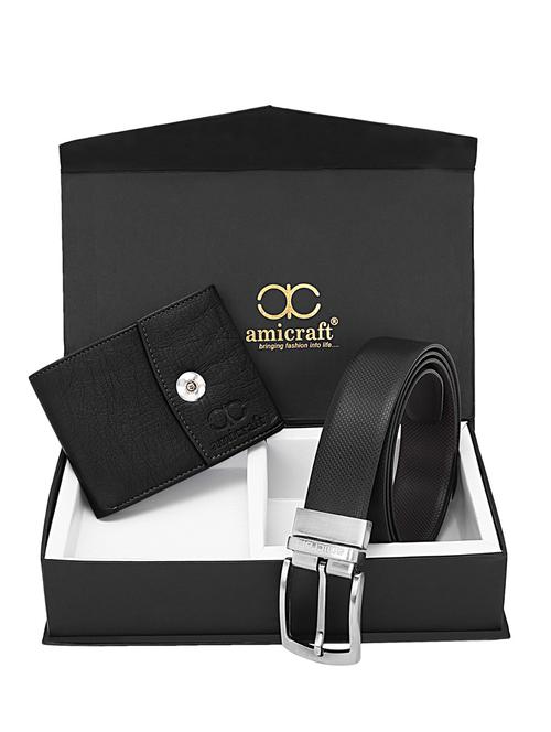 men's leather belt & wallet gift set combo - 20601047 - Very Small Image - 1