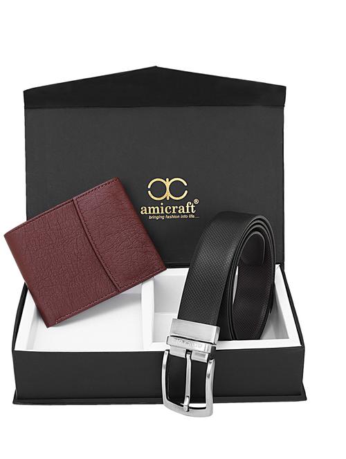 men's leather belt & wallet gift set combo - 20601050 - Very Small Image - 1