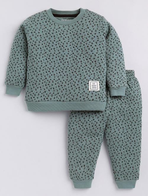 teal grey printed full length twin set - 20601060 - Very Small Image - 1