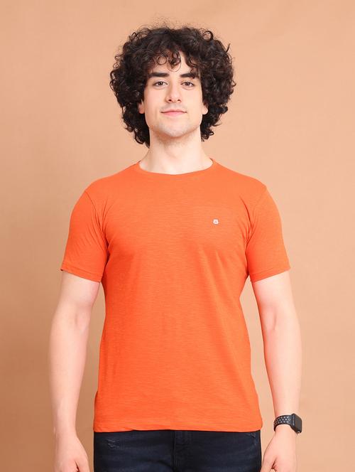 orange plain short sleeve t-shirt - 20601521 - Very Small Image - 1