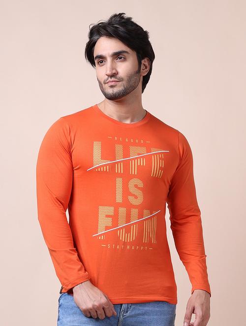 men front print long sleeve t-shirt - 20601574 - Very Small Image - 1