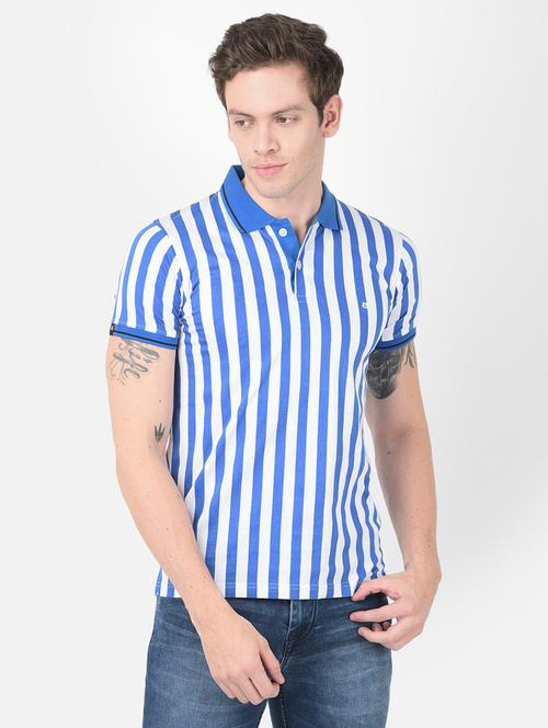 men white stipes polo neck t-shirt - 20601710 - Very Small Image - 1