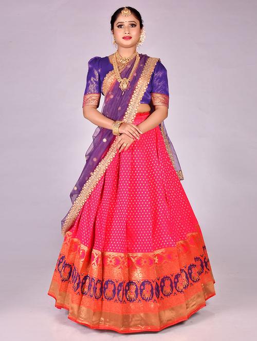 women pink semi-stitched lehenga choli with dupatta - 20602742 - Very Small Image - 1