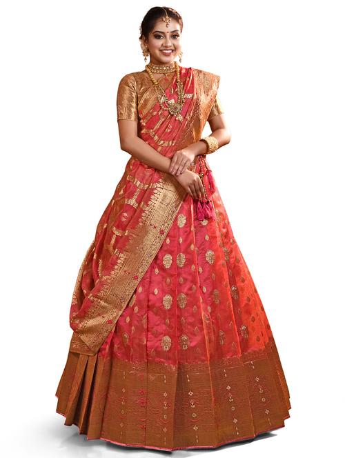 women red semi-stitched lehenga choli with dupatta - 20602863 - Very Small Image - 1