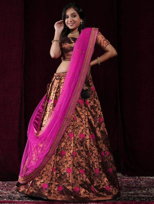women black semi-stitched lehenga choli with dupatta - 20602869 - Very Small Image - 1