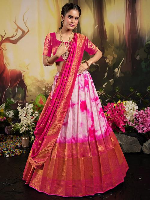women pink semi-stitched lehenga choli with dupatta - 20603061 - Very Small Image - 1