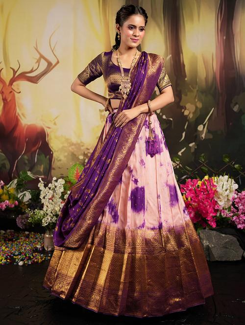 women purple semi-stitched lehenga choli with dupatta - 20603064 - Very Small Image - 1