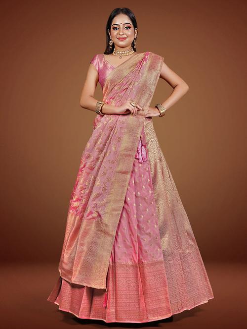 women silk lehenga choli with dupatta set - 20603155 - Very Small Image - 1