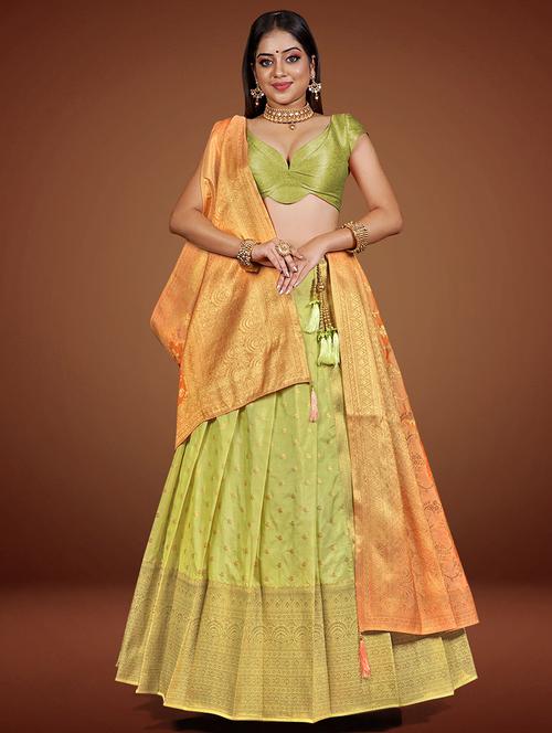 women silk lehenga choli with dupatta set - 20603158 - Very Small Image - 1