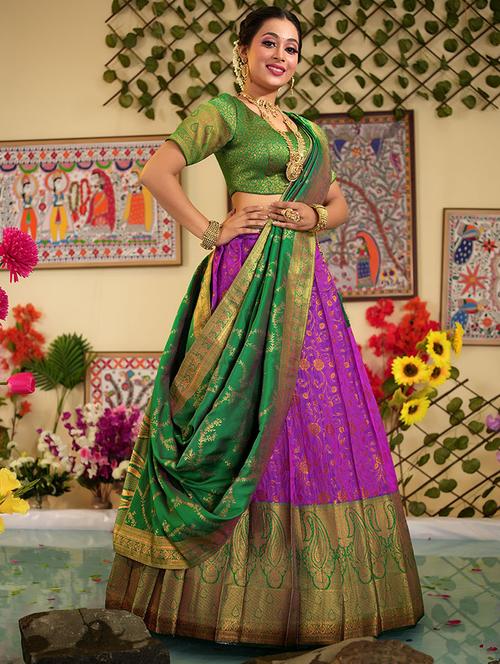 women purple semi-stitched lehenga choli with dupatta - 20603164 - Very Small Image - 1
