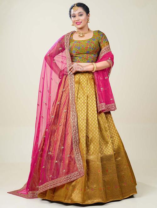 women silk lehenga choli with dupatta set - 20603202 - Very Small Image - 1