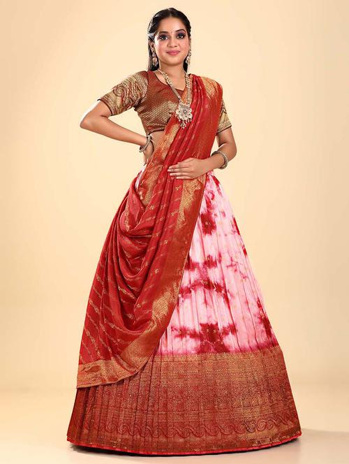 women self design semi stitched lehenga - 20603207 - Very Small Image - 1