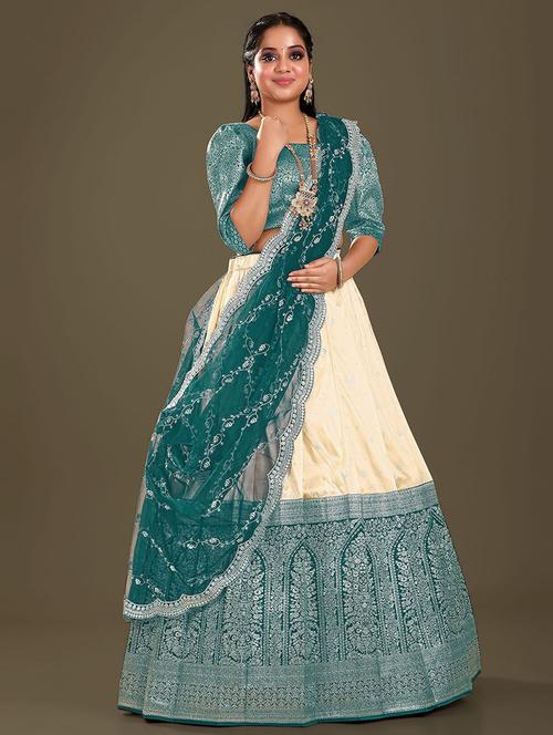 women self design semi stitched lehenga - 20603255 - Very Small Image - 1