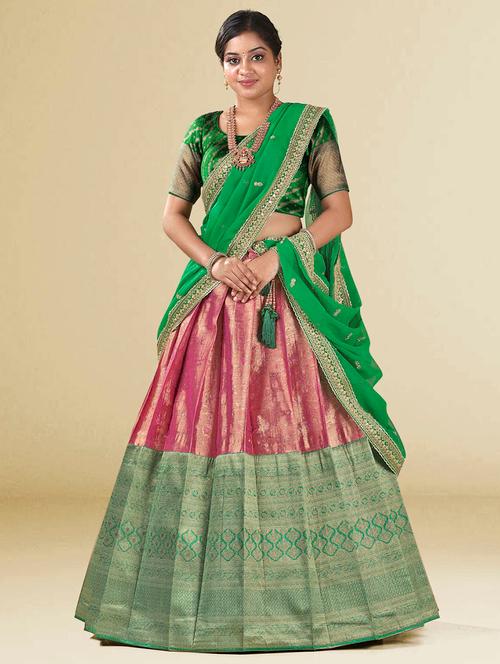women silk lehenga choli with dupatta set - 20603303 - Very Small Image - 1