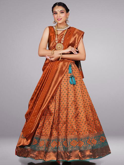women silk lehenga choli with dupatta set - 20603312 - Very Small Image - 1