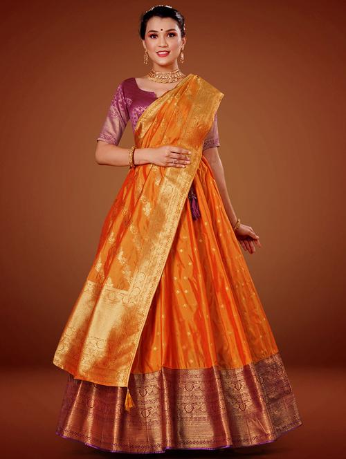 women self design semi stitched lehenga - 20603324 - Very Small Image - 1