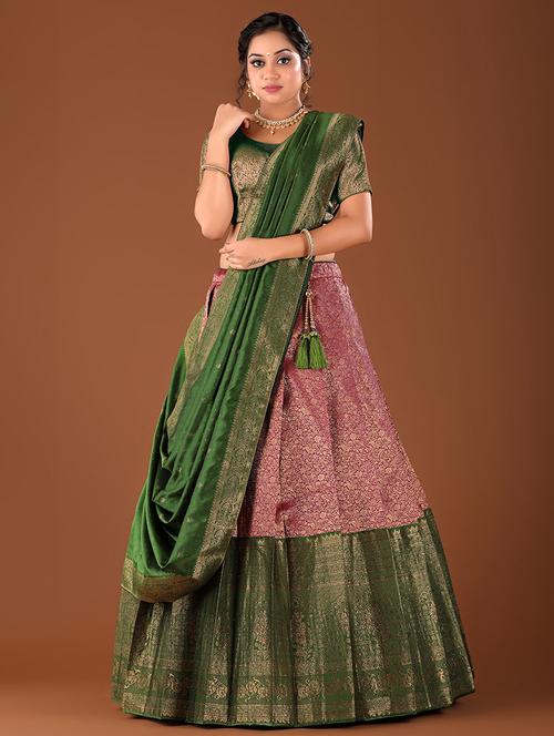 women self design semi stitched lehenga - 20603326 - Very Small Image - 1