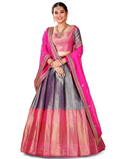 women self design semi stitched lehenga - 20603344 - Very Small Image - 1