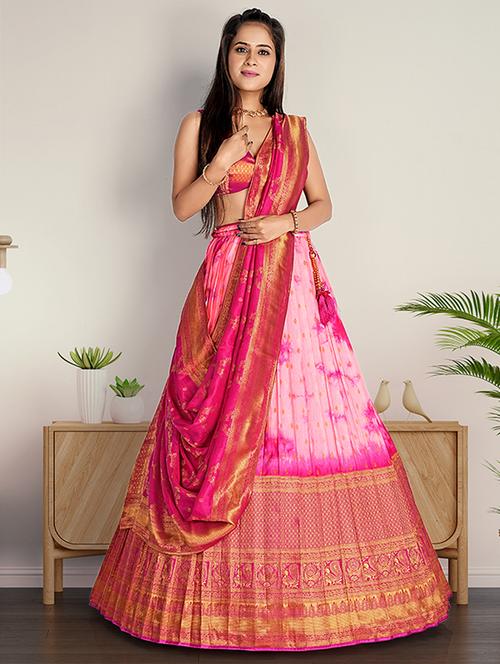 women pink semi-stitched lehenga choli with dupatta - 20603475 - Very Small Image - 1