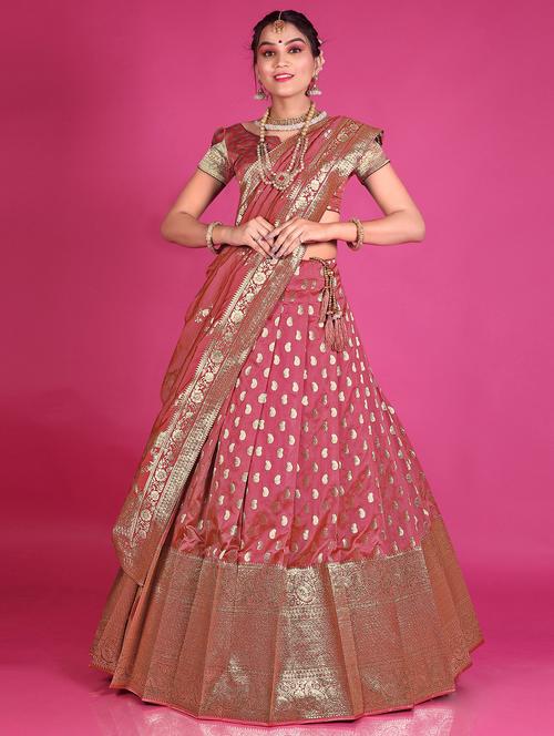 women self design semi stitched lehenga - 20603502 - Very Small Image - 1