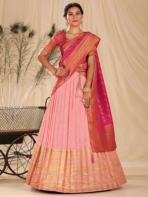 women self design semi stitched lehenga - 20603507 - Very Small Image - 1