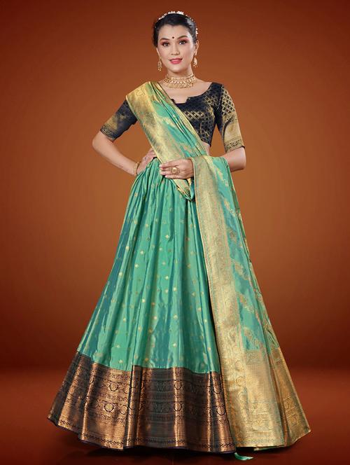 women self design semi stitched lehenga - 20603546 - Very Small Image - 1
