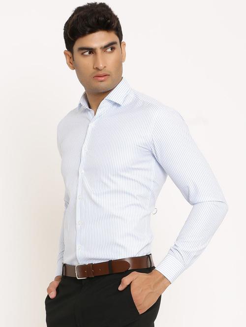 light blue striped formal shirt - 20605701 - Very Small Image - 1