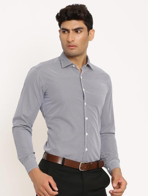 men long sleeved checkered formal shirt - 20605708 - Very Small Image - 1