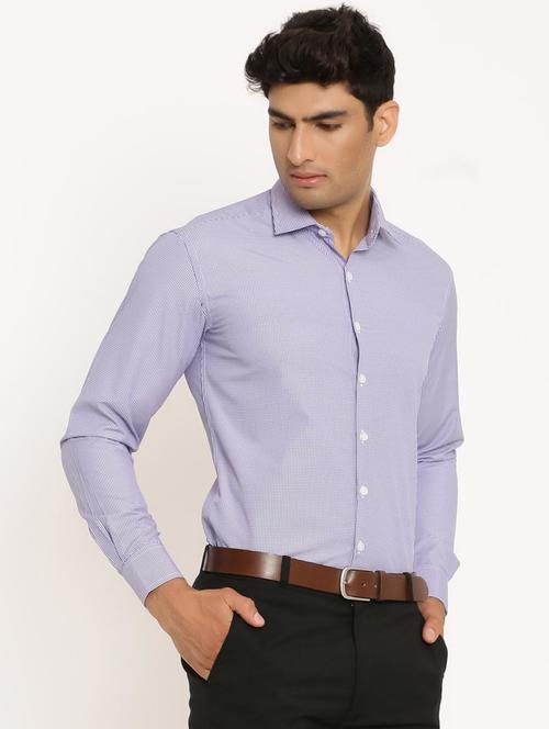 men blue checked formal shirt - 20605716 - Very Small Image - 1