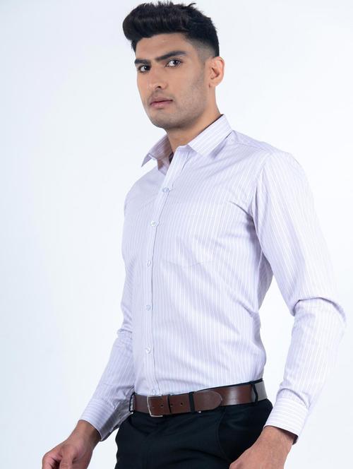 purist blue striped long sleeve formal shirt - 20605742 - Very Small Image - 1