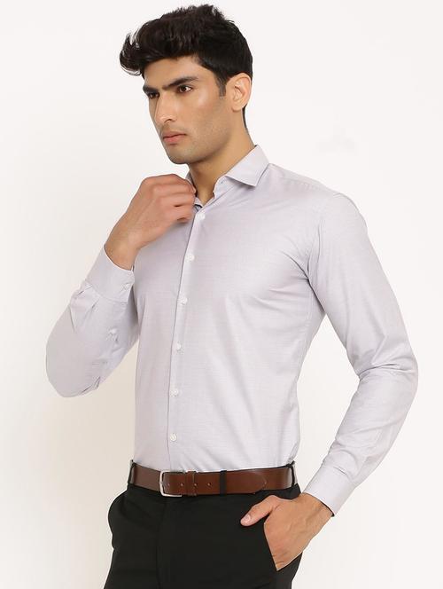 lavender solid formal shirt - 20605750 - Very Small Image - 1
