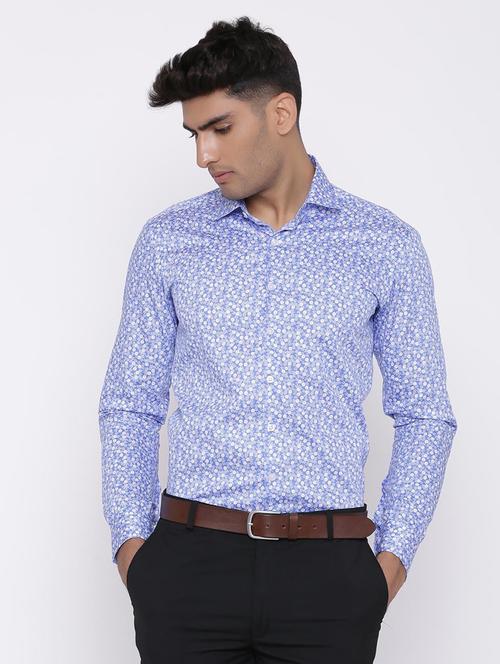 purist blue printed long sleeve formal shirt - 20605772 - Very Small Image - 1