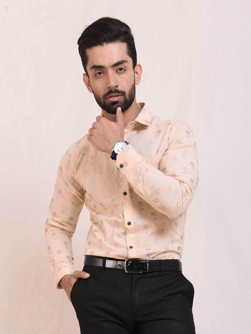 orange floral formal shirt - 20605777 - Very Small Image - 1