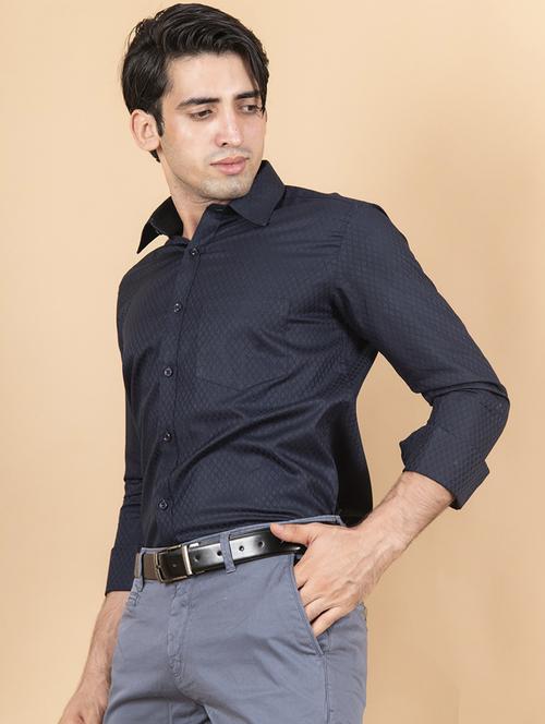 black selfdesign long sleeve formal shirt - 20605787 - Very Small Image - 1
