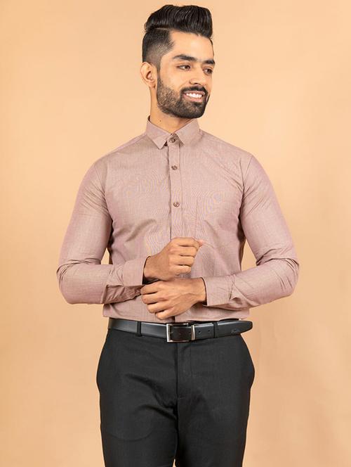 mauve solid formal shirt - 20605810 - Very Small Image - 1
