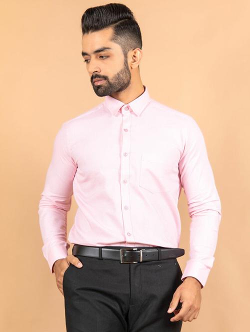 pink cotton blend formal shirt - 20605811 - Very Small Image - 1