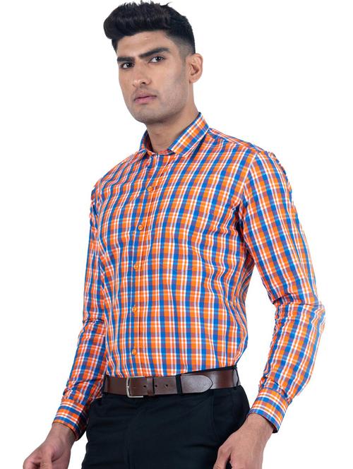 orange cotton blend formal shirt - 20605912 - Very Small Image - 1