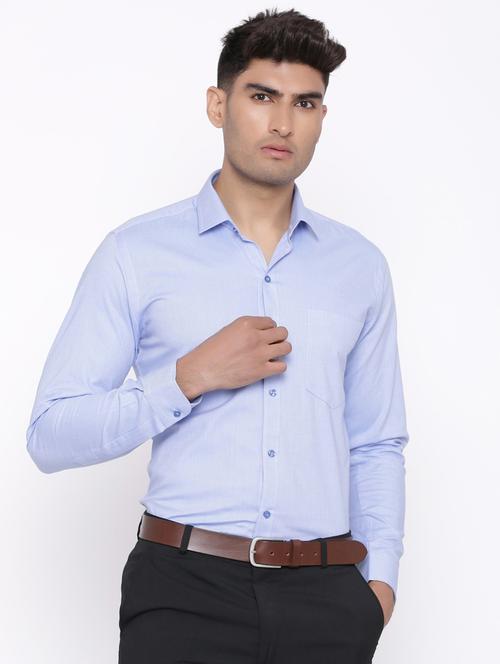 light blue solid formal shirt - 20605927 - Very Small Image - 1