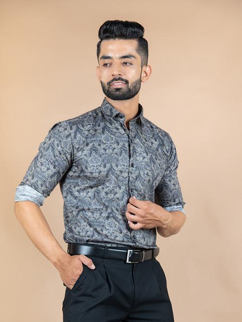 men black printed casual shirt - 20605997 - Very Small Image - 1