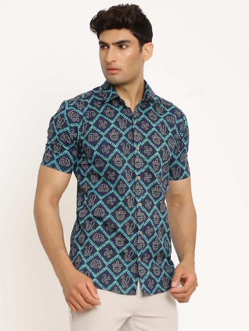 men printed collared casual shirt - 20606038 - Very Small Image - 1