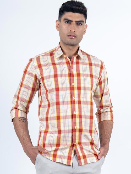 orange long sleeve casual shirt - 20606049 - Very Small Image - 1