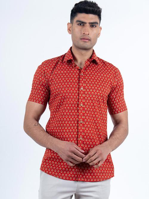 men printed collared casual shirt - 20606073 - Very Small Image - 1