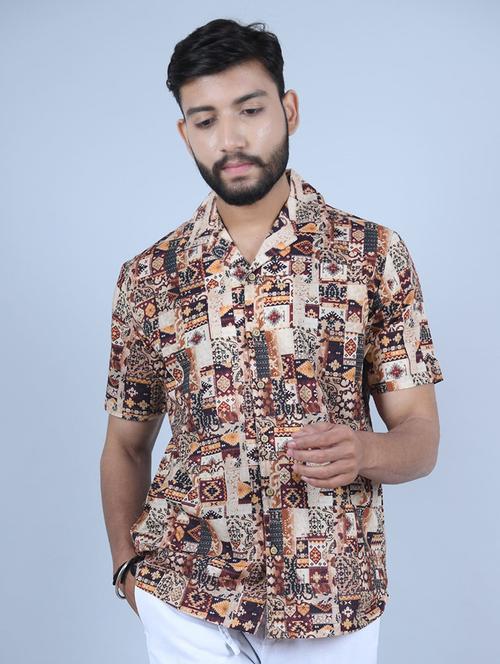 men collared short sleeve casual shirt - 20606144 - Very Small Image - 1