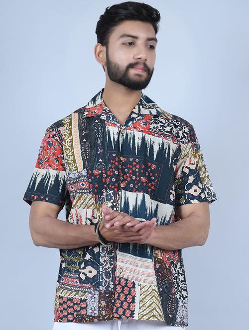 men multi color printed casual shirt - 20606145 - Very Small Image - 1