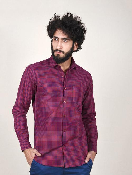 purple long sleeve casual shirt - 20606235 - Very Small Image - 1