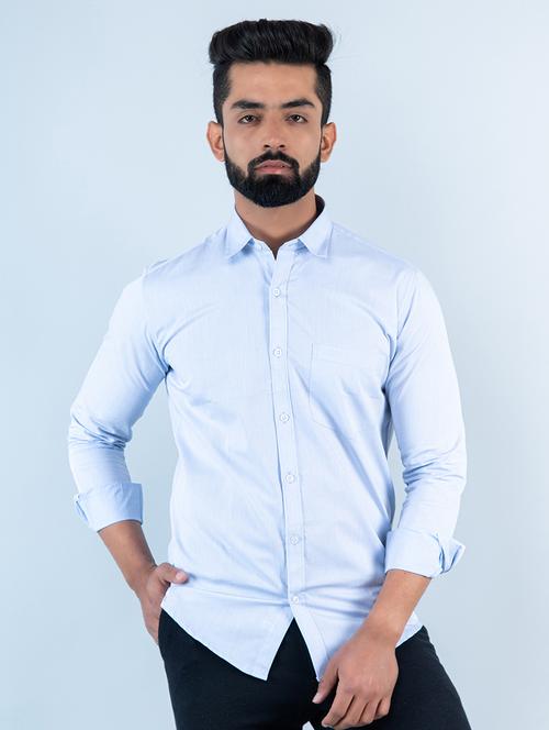 light blue long sleeve casual shirt - 20606468 - Very Small Image - 1