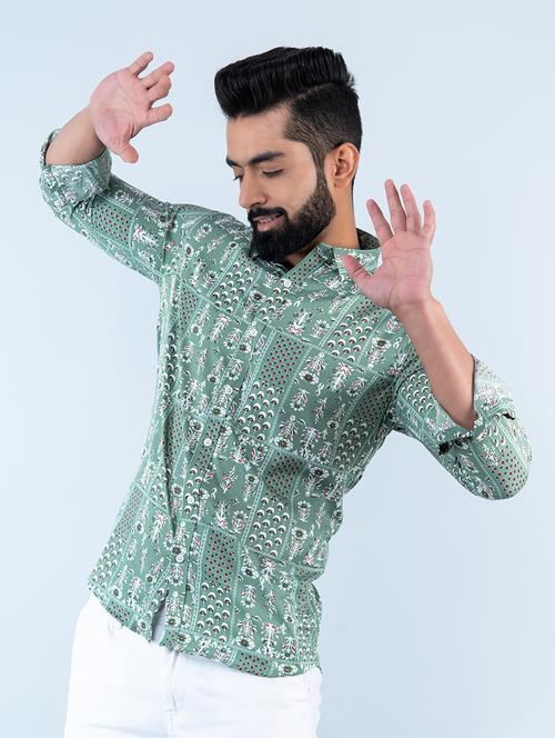 men long sleeve collared casual shirt - 20606472 - Very Small Image - 1