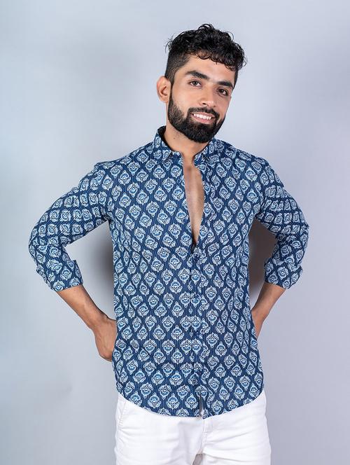 men long sleeve collared casual shirt - 20606751 - Very Small Image - 1